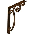 thumbnail image 1 of Ekena Millwork 1 1/2"W x 10"D x 12"H Avery Wrought Iron Bracket, (Single center brace), Antiqued Bronze, 1 of 8