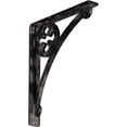 thumbnail image 1 of Ekena Millwork 1 1/2"W x 10"D x 12"H Crawley Wrought Iron Bracket, (Single center brace), Antiqued Warm Silver, 1 of 10