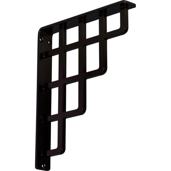 Ekena Millwork 1 1/2"W x 10"D x 12"H Diane Wrought Iron Bracket, (Single center brace) (4-Pack)