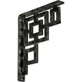thumbnail image 1 of Ekena Millwork 1 1/2"W x 10"D x 12"H Eris Wrought Iron Bracket, (Single center brace), Antiqued Warm Silver, 1 of 10