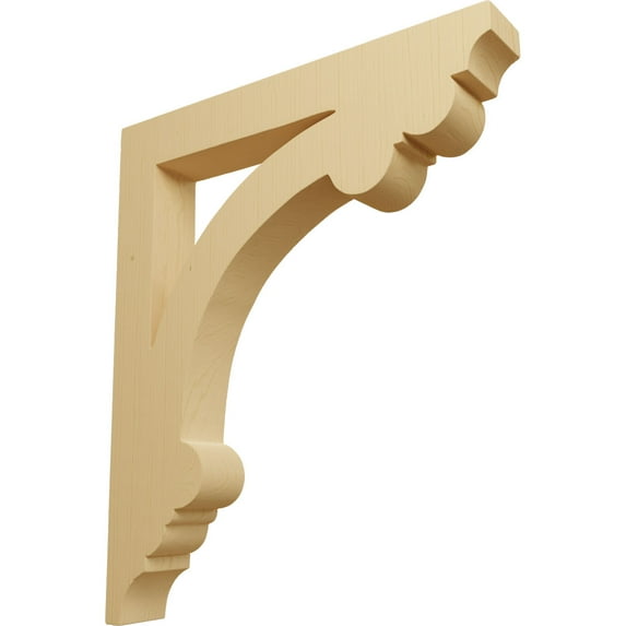 Ekena Millwork 1 1/2"W x 10"D x 12"H Large Ellis Wood Corbel, Alder