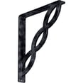 thumbnail image 1 of Ekena Millwork 1 1/2"W x 10"D x 12"H Loera Wrought Iron Bracket, (Single center brace), Antiqued Pewter, 1 of 11
