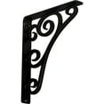 thumbnail image 1 of Ekena Millwork 1 1/2"W x 10"D x 12"H Tristan Wrought Iron Bracket, (Single center brace) (2-Pack), 1 of 5