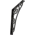 thumbnail image 1 of Ekena Millwork 1 1/2"W x 10"D x 12"H Tristan Wrought Iron Bracket, (Single center brace), Antiqued Silver, 1 of 8
