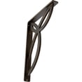 thumbnail image 1 of Ekena Millwork 1 1/2"W x 10"D x 12"H Versailles Wrought Iron Bracket, (Single center brace), Antiqued Brass, 1 of 7