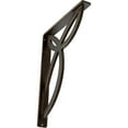 thumbnail image 1 of Ekena Millwork 1 1/2"W x 10"D x 12"H Versailles Wrought Iron Bracket, (Single center brace), Antiqued Bronze, 1 of 7