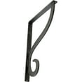 thumbnail image 1 of Ekena Millwork 1 1/2"W x 12"D x 15"H Ashford Single, Wrought Iron Bracket, (Single center brace), Antiqued Silver, 1 of 8