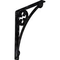 thumbnail image 1 of Ekena Millwork 1 1/2"W x 12"D x 15"H Crawley Wrought Iron Bracket, (Single center brace), Antiqued Silver, 1 of 10