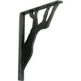 thumbnail image 1 of Ekena Millwork 1 1/2"W x 12"D x 15"H Damon Wrought Iron Bracket, (Single center brace), Powder Coated Black, 1 of 11