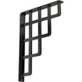 thumbnail image 1 of Ekena Millwork 1 1/2"W x 12"D x 15"H Diane Wrought Iron Bracket, (Single center brace), Powder Coated Black, 1 of 11