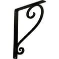 thumbnail image 1 of Ekena Millwork 1 1/2"W x 12"D x 15"H Edwards Wrought Iron Bracket, (Single center brace) (4-Pack), 1 of 5