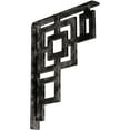 thumbnail image 1 of Ekena Millwork 1 1/2"W x 12"D x 15"H Eris Wrought Iron Bracket, (Single center brace), Antiqued Warm Silver, 1 of 10