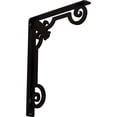 thumbnail image 1 of Ekena Millwork 1 1/2"W x 12"D x 15"H Fleur De Lis Wrought Iron Bracket, (Single center brace) (4-Pack), 1 of 5