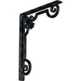 thumbnail image 1 of Ekena Millwork 1 1/2"W x 12"D x 15"H Fleur De Lis Wrought Iron Bracket, (Single center brace), Antiqued Pewter, 1 of 10