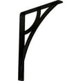thumbnail image 1 of Ekena Millwork 1 1/2"W x 12"D x 15"H Galveston Wrought Iron Bracket, (Single center brace) (2-Pack), 1 of 5