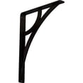 thumbnail image 1 of Ekena Millwork 1 1/2"W x 12"D x 15"H Galveston Wrought Iron Bracket, (Single center brace) (4-Pack), 1 of 5