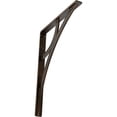 thumbnail image 1 of Ekena Millwork 1 1/2"W x 12"D x 15"H Galveston Wrought Iron Bracket, (Single center brace), Antiqued Bronze, 1 of 8