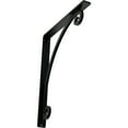 thumbnail image 1 of Ekena Millwork 1 1/2"W x 12"D x 15"H Legacy Wrought Iron Bracket, (Single center brace), Powder Coated Black, 1 of 8