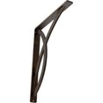 thumbnail image 1 of Ekena Millwork 1 1/2"W x 12"D x 15"H Miller Wrought Iron Bracket, (Single center brace), Antiqued Bronze, 1 of 9