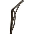 thumbnail image 1 of Ekena Millwork 1 1/2"W x 12"D x 15"H Miller Wrought Iron Bracket, (Single center brace), Antiqued Pale Gold, 1 of 9
