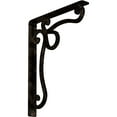 thumbnail image 1 of Ekena Millwork 1 1/2"W x 12"D x 15"H Orleans Wrought Iron Bracket, (Single center brace), Antiqued Brass, 1 of 8