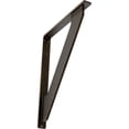 thumbnail image 1 of Ekena Millwork 1 1/2"W x 12"D x 15"H Traditional Wrought Iron Bracket, (Single center brace), Antiqued Brass, 1 of 8