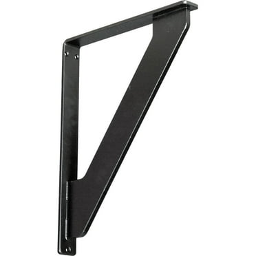 Ekena Millwork 1 1/2"W x 12"D x 15"H Traditional Wrought Iron Bracket, (Single center brace), Powder Coated Black