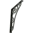 thumbnail image 1 of Ekena Millwork 1 1/2"W x 12"D x 15"H Tristan Wrought Iron Bracket, (Single center brace), Antiqued Pewter, 1 of 8