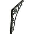 thumbnail image 1 of Ekena Millwork 1 1/2"W x 12"D x 15"H Tristan Wrought Iron Bracket, (Single center brace), Antiqued Silver, 1 of 8