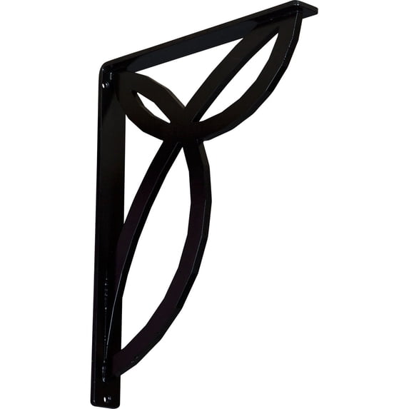 Ekena Millwork 1 1/2"W x 12"D x 15"H Versailles Wrought Iron Bracket, (Single center brace) (4-Pack)