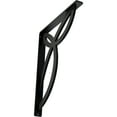 thumbnail image 1 of Ekena Millwork 1 1/2"W x 12"D x 15"H Versailles Wrought Iron Bracket, (Single center brace), Powder Coated Black, 1 of 7