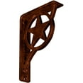 thumbnail image 1 of Ekena Millwork 1 1/2"W x 5 1/2"D x 8"H Austin Wrought Iron Bracket, (Single center brace), Antiqued Copper, 1 of 10