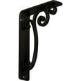 thumbnail image 1 of Ekena Millwork 1 1/2"W x 5 1/2"D x 8"H Avery Wrought Iron Bracket, (Single center brace) (6-Pack), 1 of 5