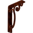 thumbnail image 1 of Ekena Millwork 1 1/2"W x 5 1/2"D x 8"H Avery Wrought Iron Bracket, (Single center brace), Antiqued Copper, 1 of 8