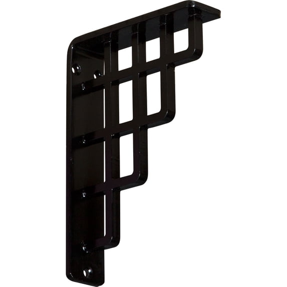 Ekena Millwork 1 1/2"W x 5 1/2"D x 8"H Diane Wrought Iron Bracket, (Single center brace) (4-Pack)