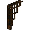 thumbnail image 1 of Ekena Millwork 1 1/2"W x 5 1/2"D x 8"H Diane Wrought Iron Bracket, (Single center brace), Antiqued Bronze, 1 of 10