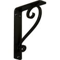 thumbnail image 1 of Ekena Millwork 1 1/2"W x 5 1/2"D x 8"H Edwards Wrought Iron Bracket, (Single center brace) (2-Pack), 1 of 5