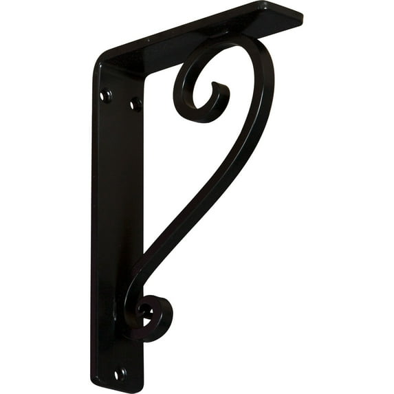 Ekena Millwork 1 1/2"W x 5 1/2"D x 8"H Edwards Wrought Iron Bracket, (Single center brace) (2-Pack)