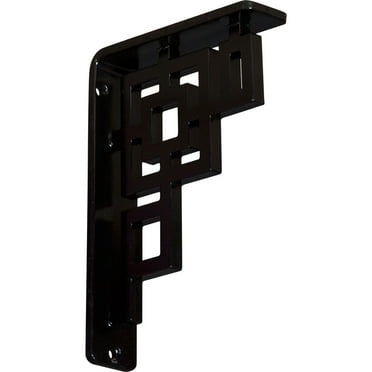 Ekena Millwork 1 1/2"W x 5 1/2"D x 8"H Eris Wrought Iron Bracket, (Single center brace) (4-Pack)