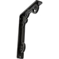 thumbnail image 1 of Ekena Millwork 1 1/2"W x 5 1/2"D x 8"H Fleur De Lis Wrought Iron Bracket, (Single center brace), Antiqued Pewter, 1 of 8