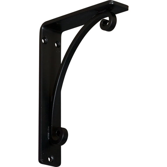 Ekena Millwork 1 1/2"W x 5 1/2"D x 8"H Legacy Wrought Iron Bracket, (Single center brace) (6-Pack)