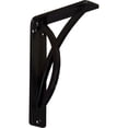 thumbnail image 1 of Ekena Millwork 1 1/2"W x 5 1/2"D x 8"H Miller Wrought Iron Bracket, (Single center brace) (2-Pack), 1 of 6