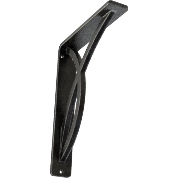 Ekena Millwork 1 1/2"W x 5 1/2"D x 8"H Miller Wrought Iron Bracket, (Single center brace), Antiqued Pewter