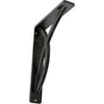 thumbnail image 1 of Ekena Millwork 1 1/2"W x 5 1/2"D x 8"H Miller Wrought Iron Bracket, (Single center brace), Antiqued Silver, 1 of 9
