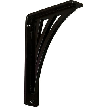 Ekena Millwork 1 1/2"W x 5 1/2"D x 8"H Nevio Wrought Iron Bracket, (Single center brace) (4-Pack)