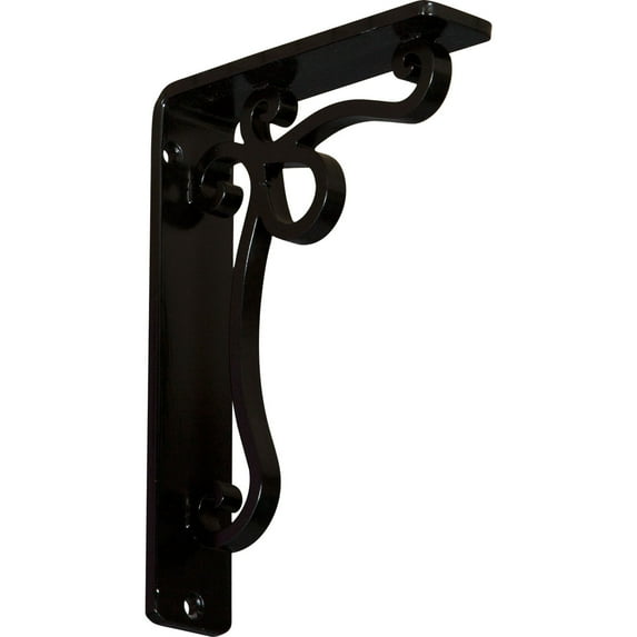 Ekena Millwork 1 1/2"W x 5 1/2"D x 8"H Orleans Wrought Iron Bracket, (Single center brace) (4-Pack)