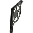 thumbnail image 1 of Ekena Millwork 1 1/2"W x 7 1/2"D x 10"H Austin Wrought Iron Bracket, (Single center brace), Antiqued Pewter, 1 of 8