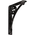 thumbnail image 1 of Ekena Millwork 1 1/2"W x 7 1/2"D x 10"H Crawley Wrought Iron Bracket, (Single center brace), Antiqued Warm Silver, 1 of 10