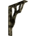 thumbnail image 1 of Ekena Millwork 1 1/2"W x 7 1/2"D x 10"H Damon Wrought Iron Bracket, (Single center brace), Antiqued Pale Gold, 1 of 10