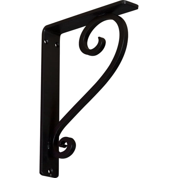 Ekena Millwork 1 1/2"W x 7 1/2"D x 10"H Edwards Wrought Iron Bracket, (Single center brace) (6-Pack)